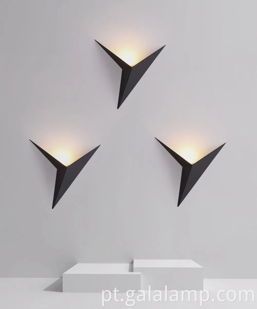 Lâmpadas de parede de triângulo moderno elegantes para casa e café